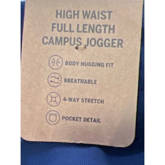 NWT Pink Women’s Cotton Stretch High Waist Full Length Campus Jogger Size S Blue - Picture 7 of 7